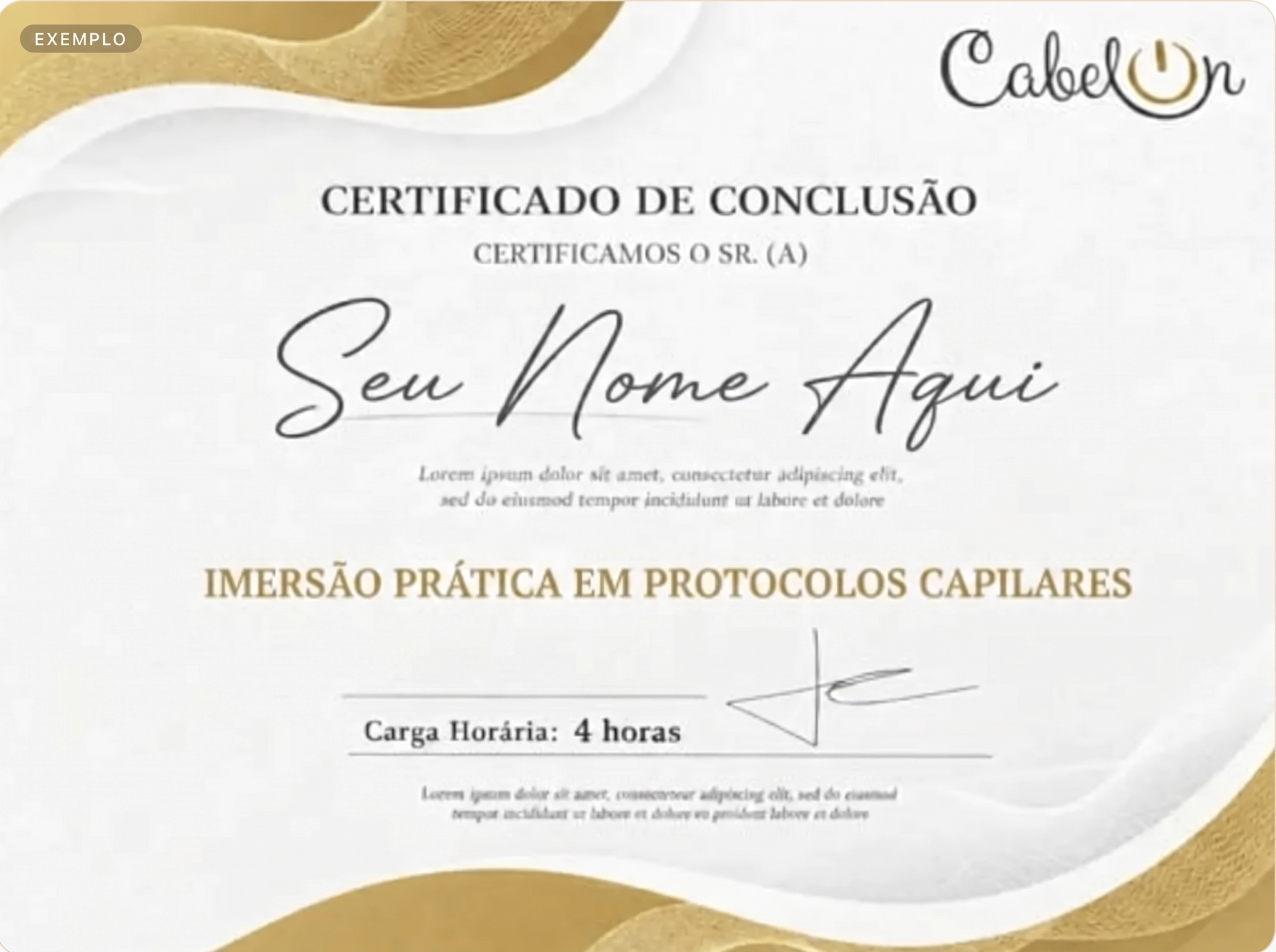 Modelo do certificado